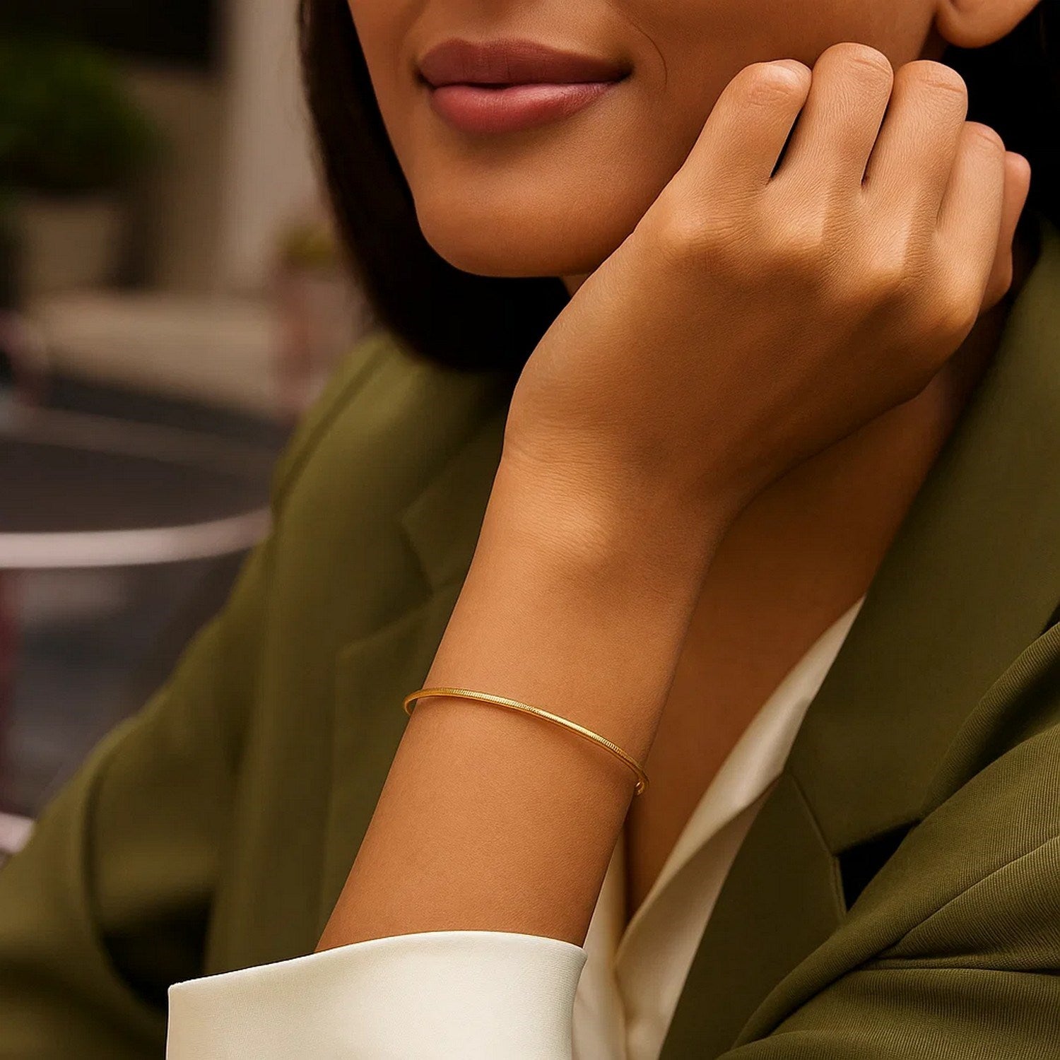 14K Yellow Gold Diamond Cut Stack Bangle Bracelet (1.80 mm)