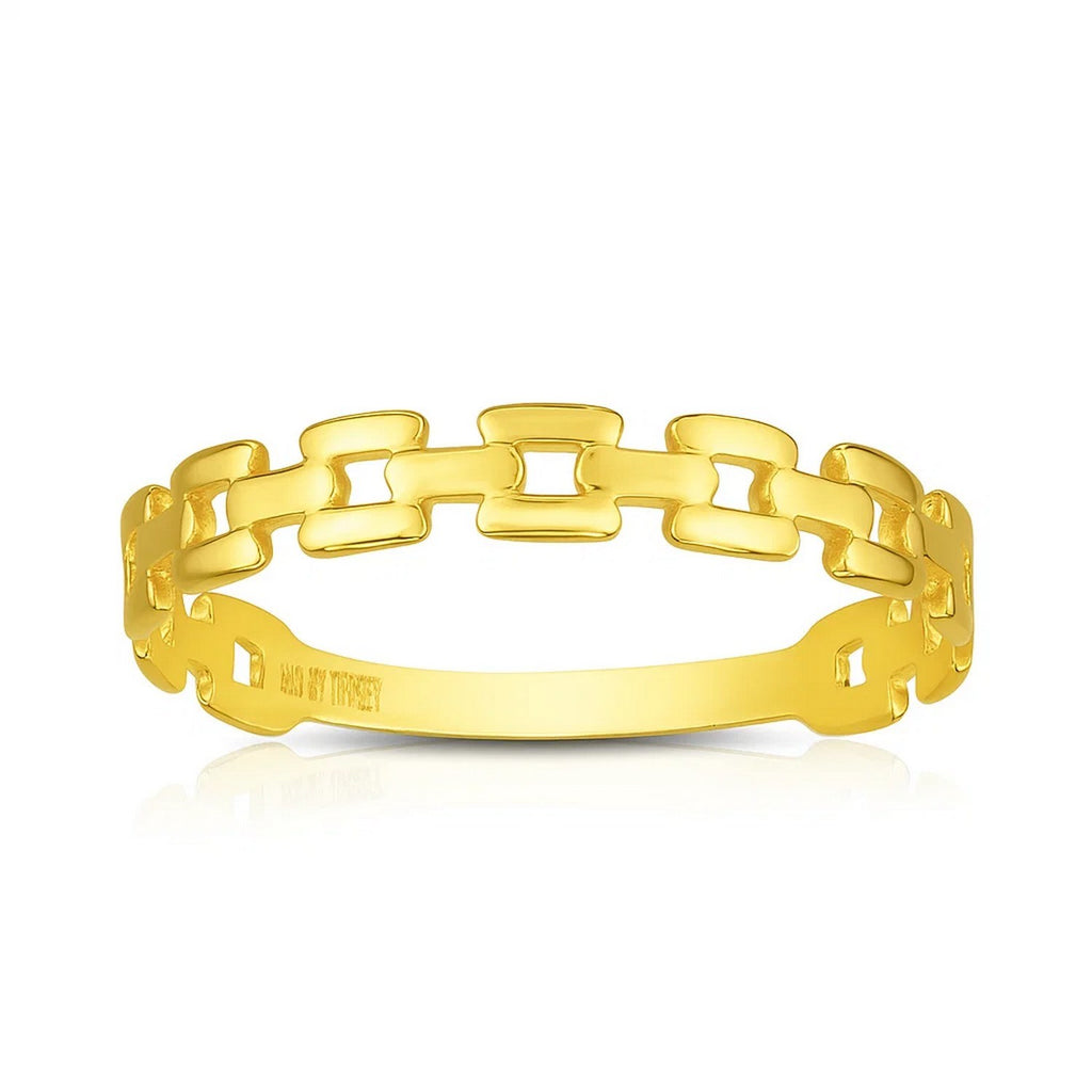 14k Yellow Gold Chain Link Ring(1.50 mm)