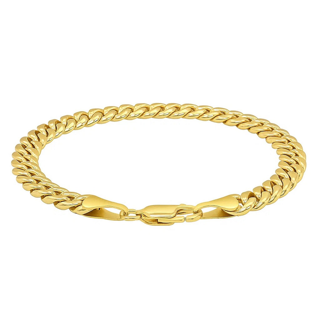14k Yellow Gold Miami Cuban Semi Solid Bracelet (8.00 mm)