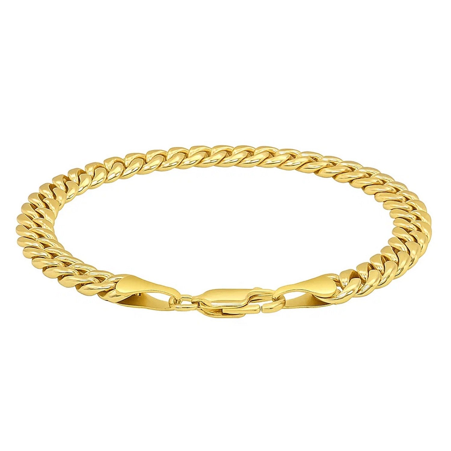 14k Yellow Gold Miami Cuban Semi Solid Bracelet (8.00 mm)