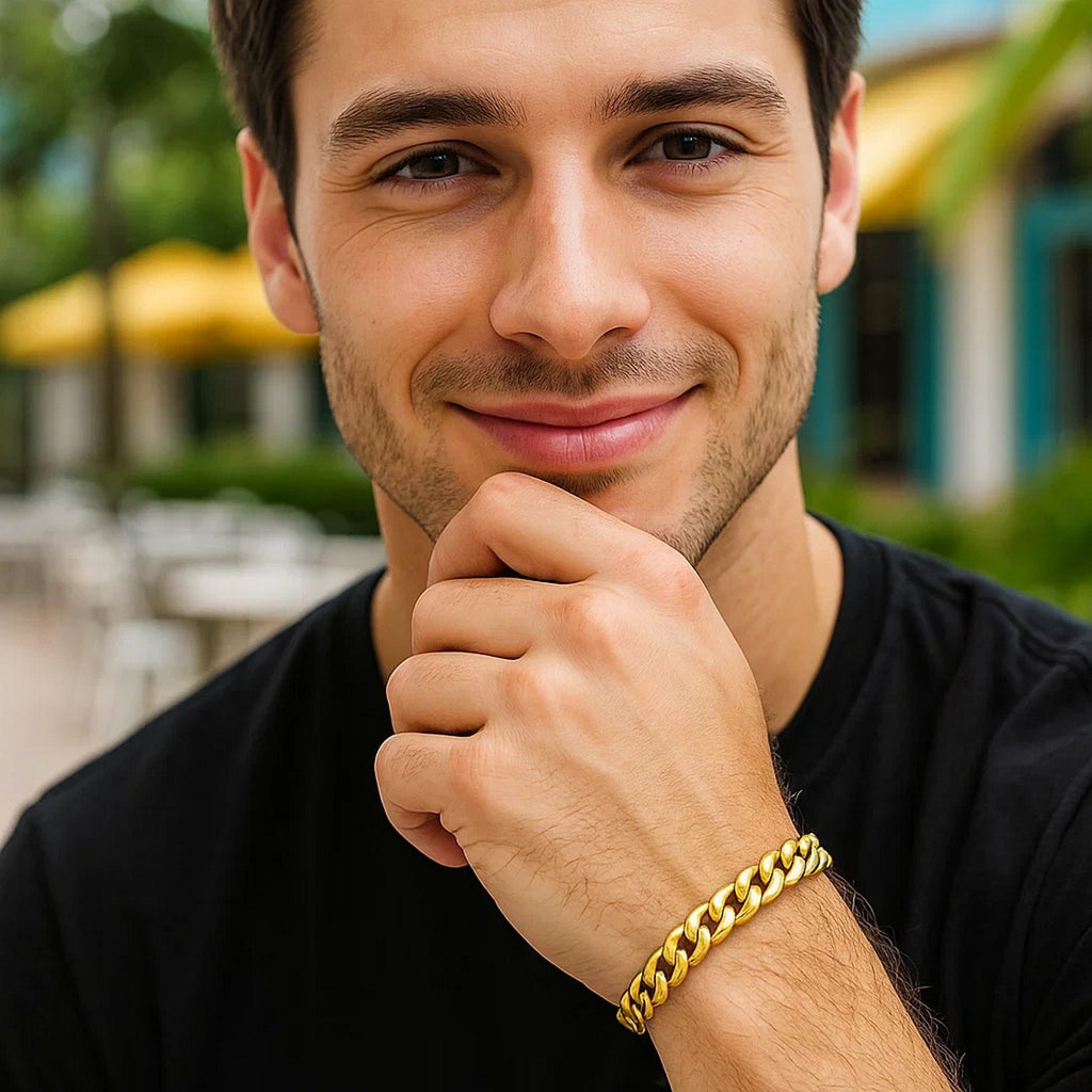 14k Yellow Gold Miami Cuban Semi Solid Bracelet (8.00 mm)