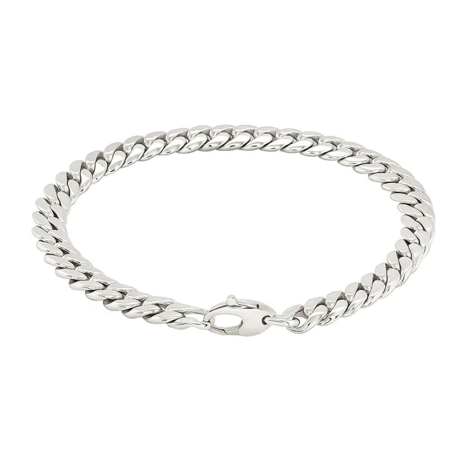 14K White Gold Cuban Link Bracelet (5.90 mm)