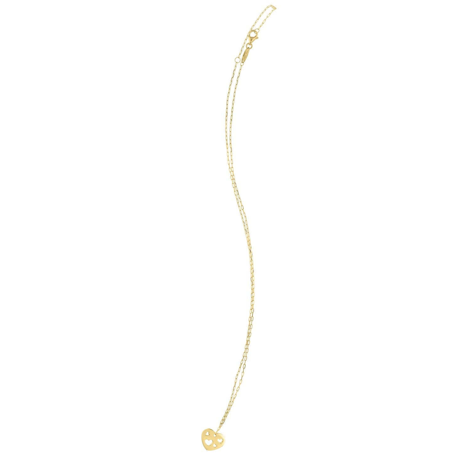 Cutout Heart Necklace in 14K Yellow Gold