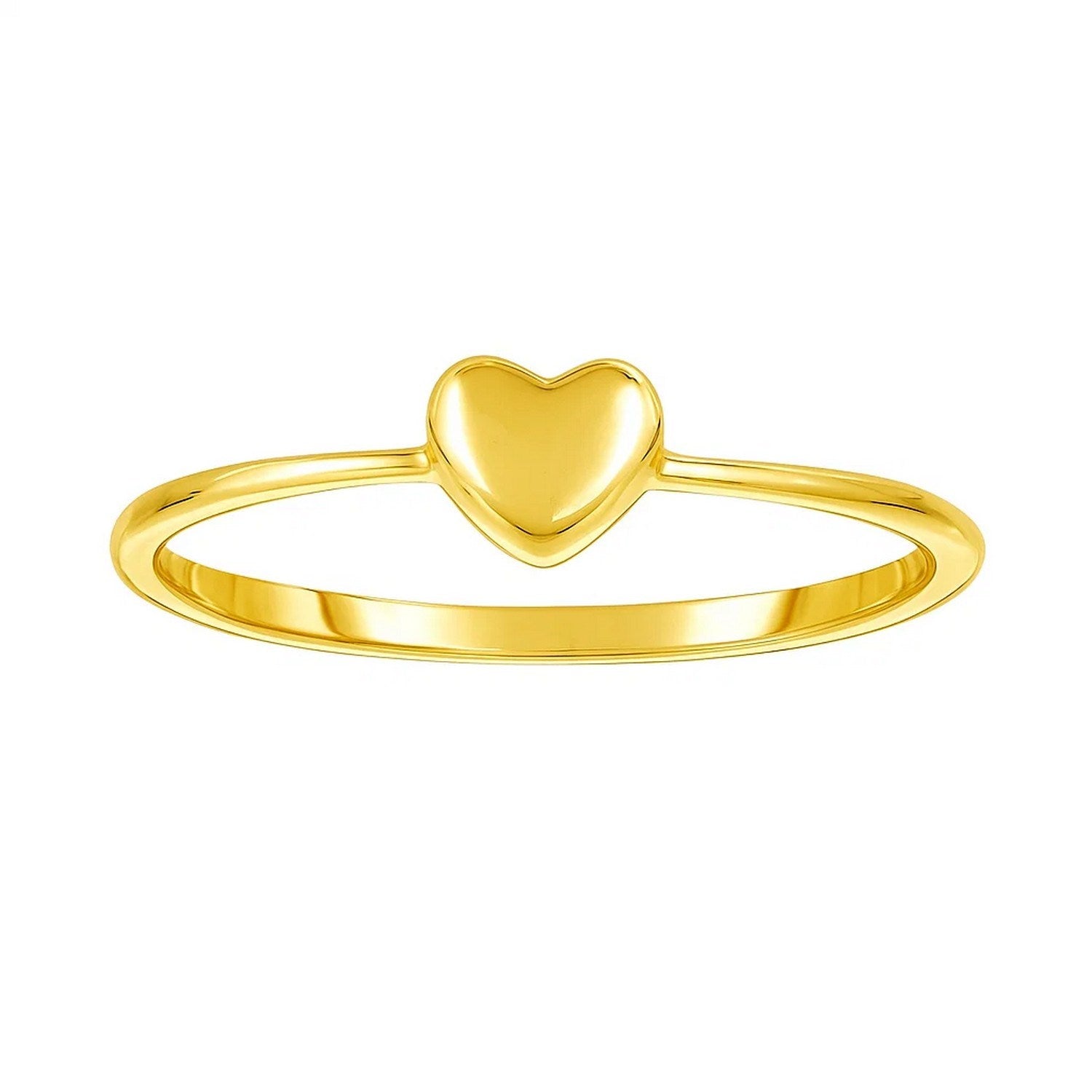 14k Yellow Gold Ring with Puffed Heart(1.40 mm)