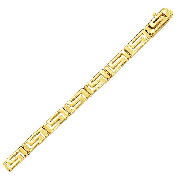 14k Yellow Gold Greek Fret Design Fancy Bracelet (3.30 mm)