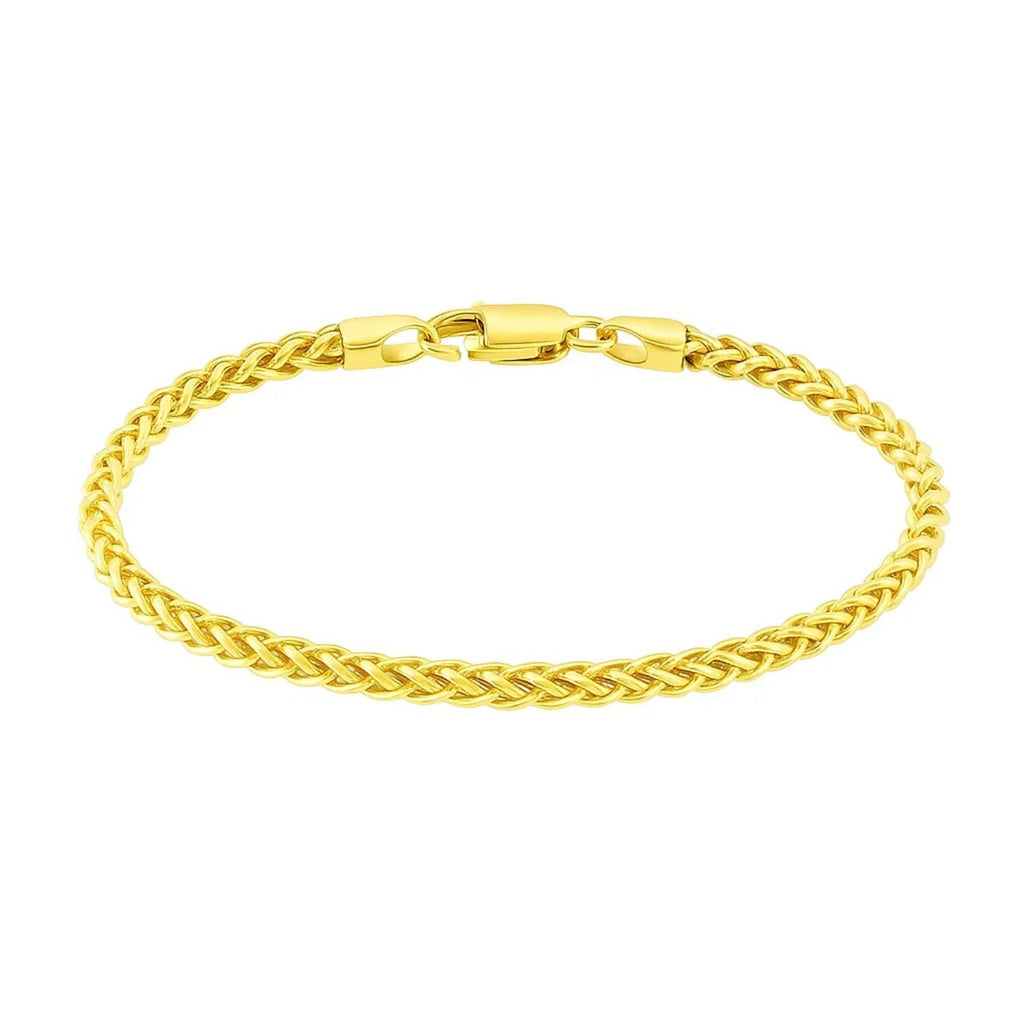 14k Yellow Gold Light Weight Wheat Bracelet  (3.20 mm)