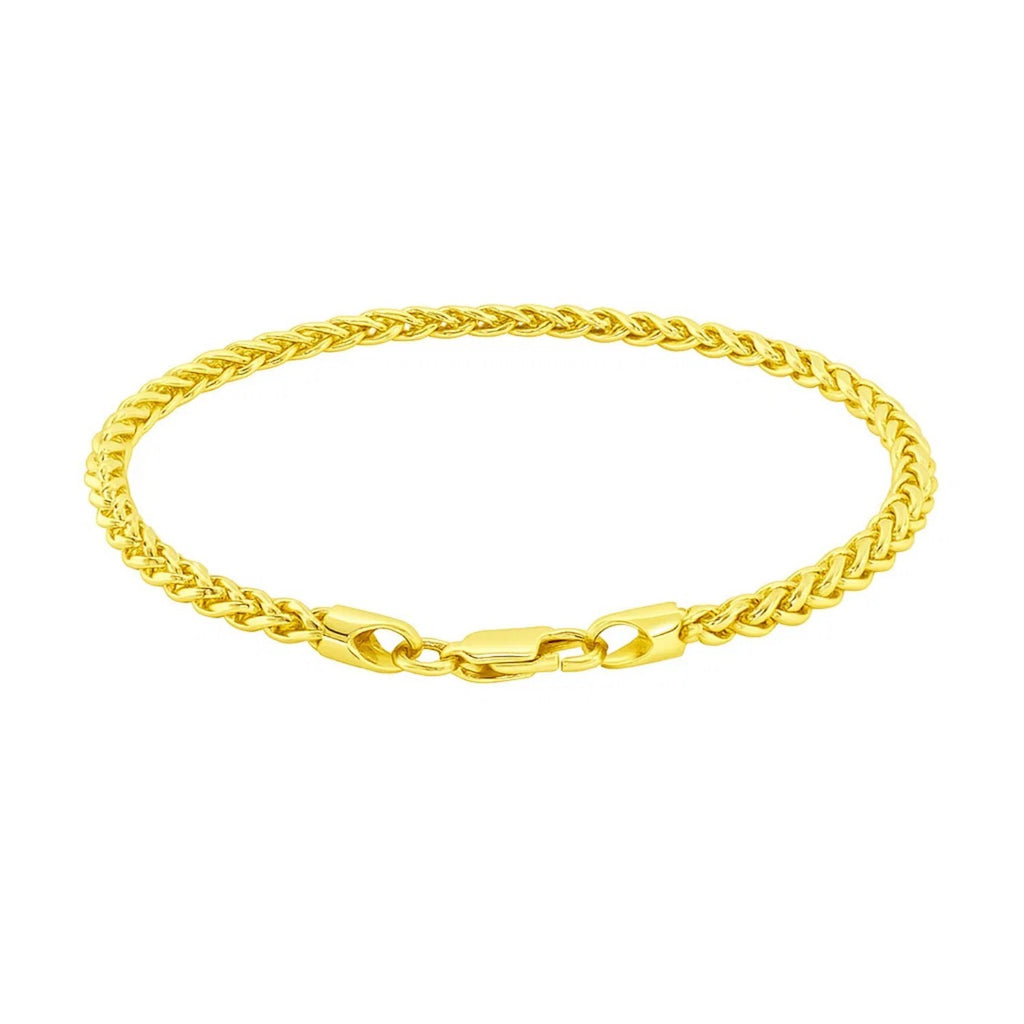 14k Yellow Gold Light Weight Wheat Bracelet  (3.20 mm)
