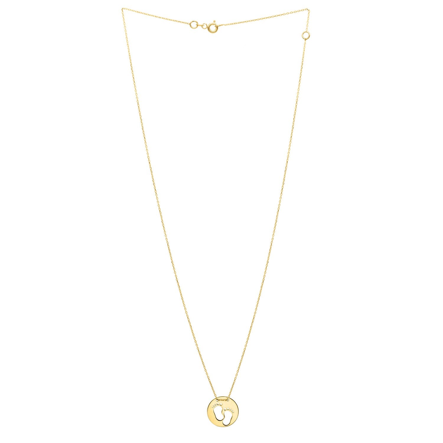 Baby Footprints Necklace in 10K Yellow Gold