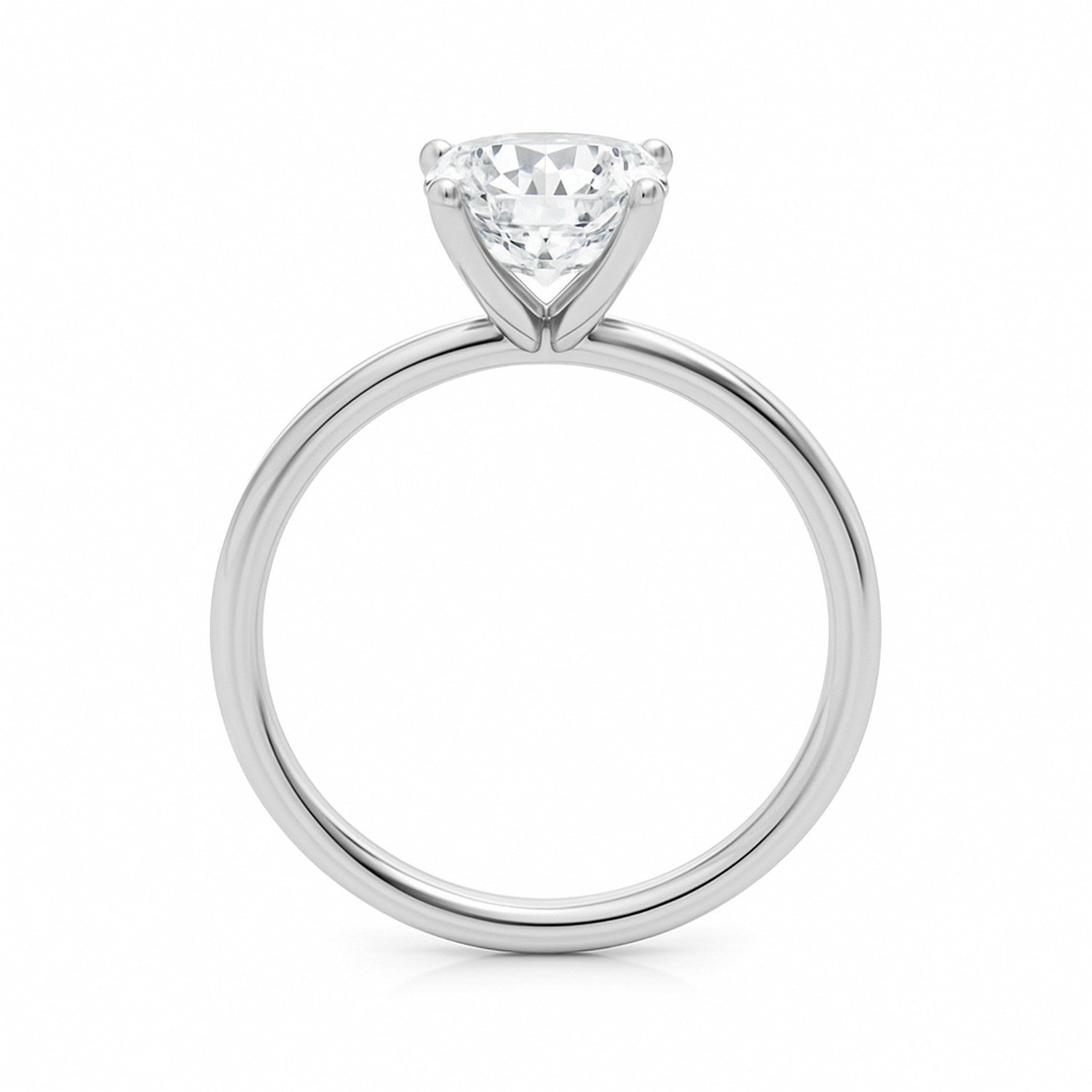 2 Carat Cushion Lab Grown IGI G/VS1 Diamond Solitaire Ring in 14K White Gold