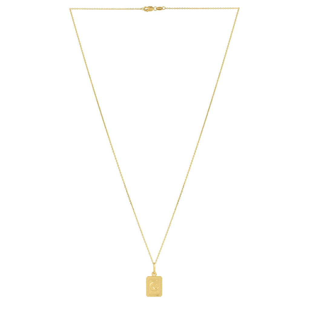 Moon and Stars Necklace in 14K Yellow Gold