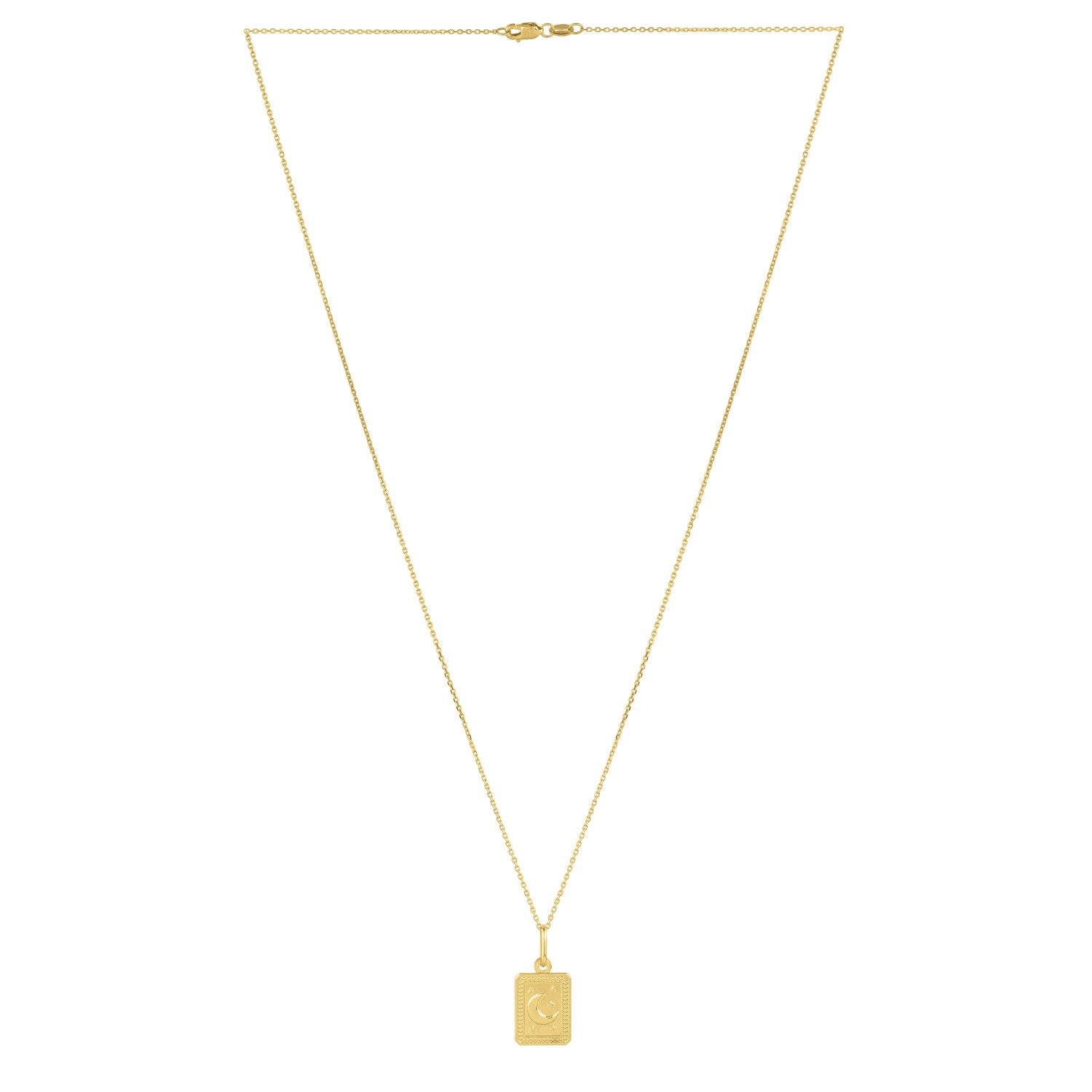 Moon and Stars Necklace in 14K Yellow Gold