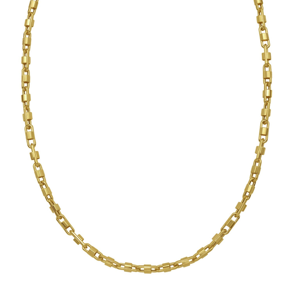 14K Yellow Gold Square Byzantine Chain Necklace (2.00 mm)