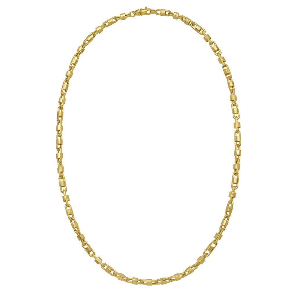 14K Yellow Gold Square Byzantine Chain Necklace (2.00 mm)