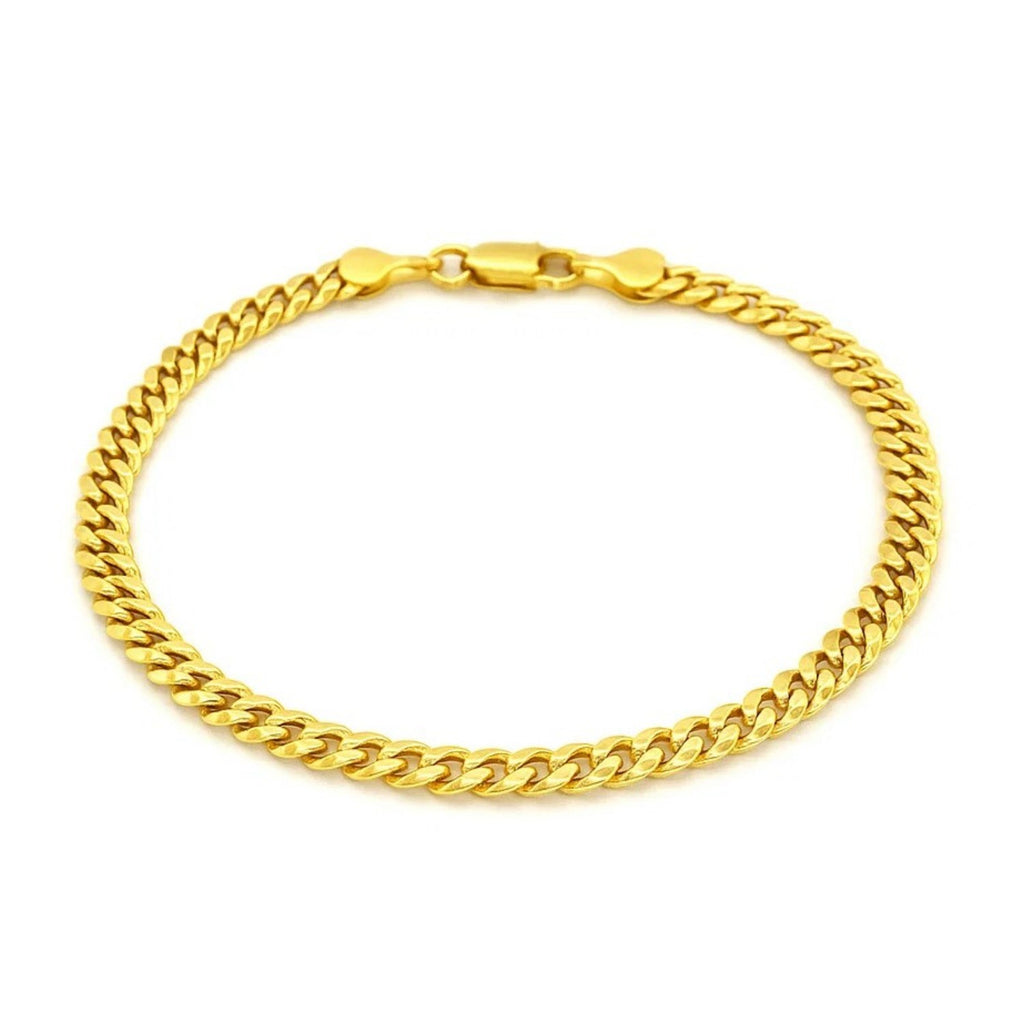 10k Yellow Gold Miami Cuban Semi Solid Bracelet (4.50 mm)