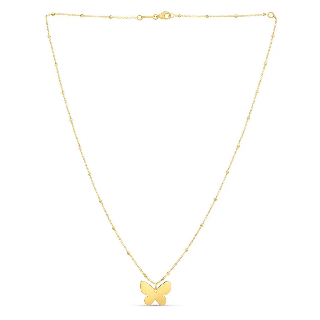 14k Yellow Gold Papillon Butterfly Necklace