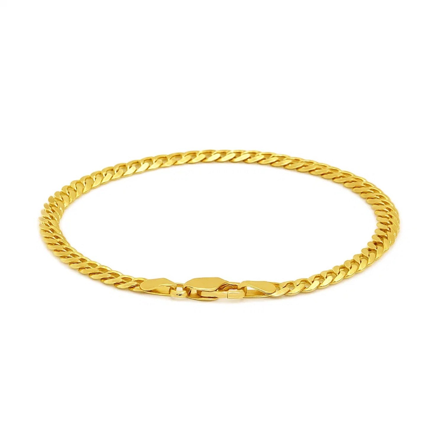 14k Yellow Gold Solid Curb Bracelet (3.60 mm)