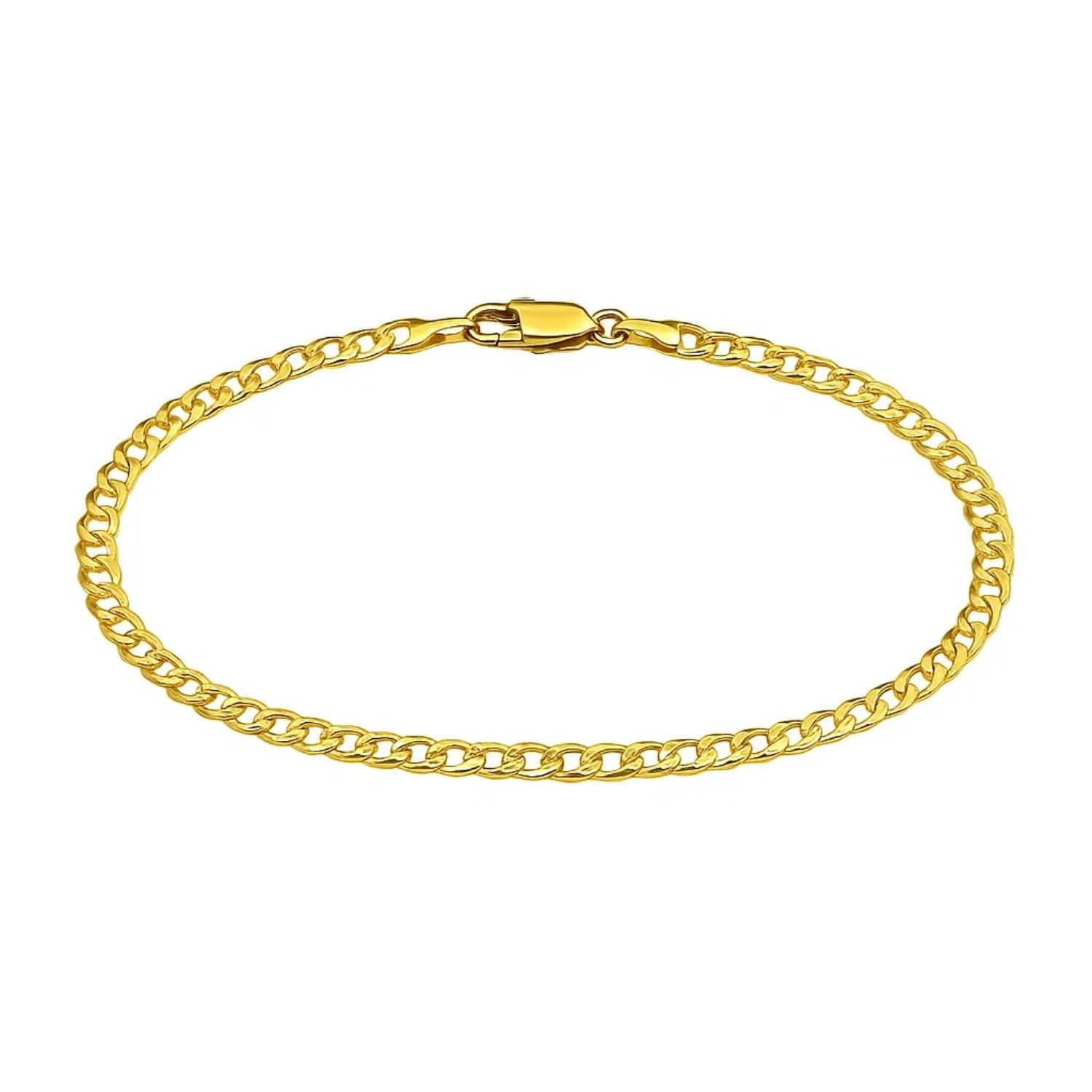 14k Yellow Gold Solid Curb Bracelet (3.60 mm)