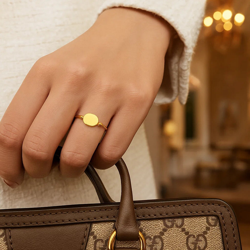 14k Yellow Gold Ring with Polished Oval