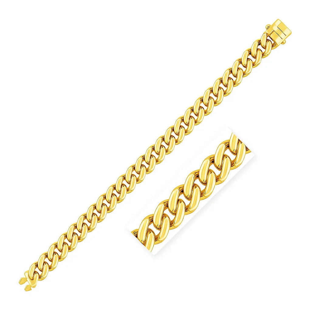 14k Yellow Gold Polished Curb Chain Bracelet (11.50 mm)