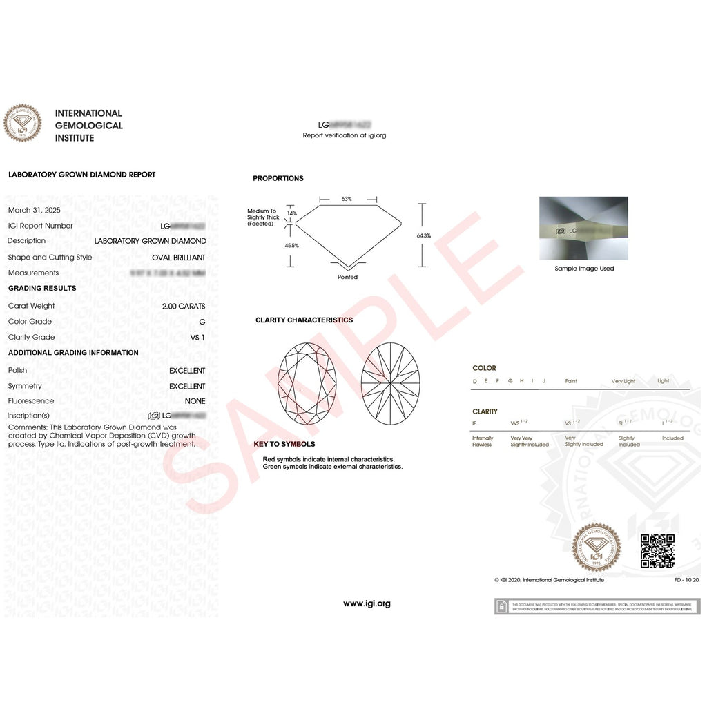 2 Carat Oval Lab Grown IGI G/VS1 Diamond Solitaire Ring in 10K Yellow Gold