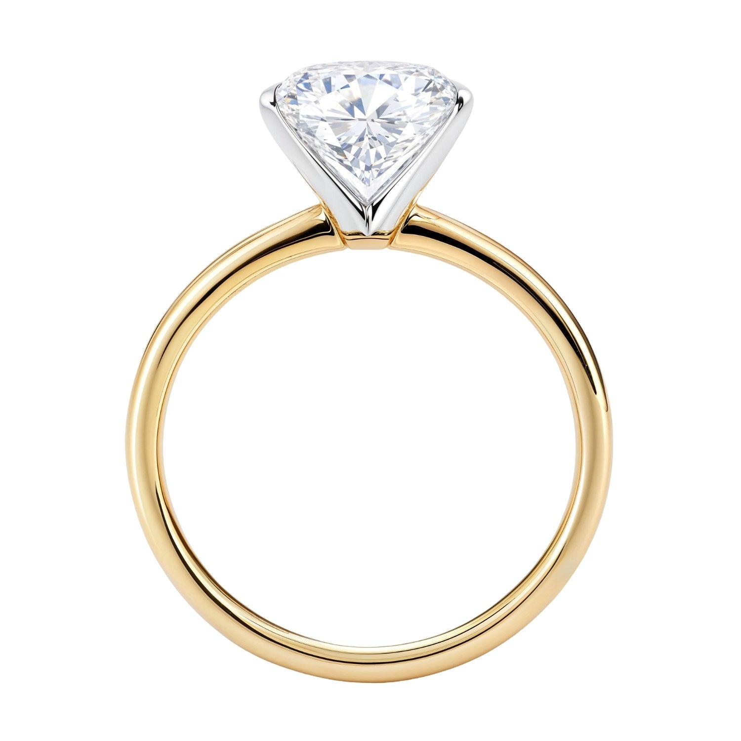 2 Carat Oval Lab Grown IGI G/VS1 Diamond Solitaire Ring in 10K Yellow Gold