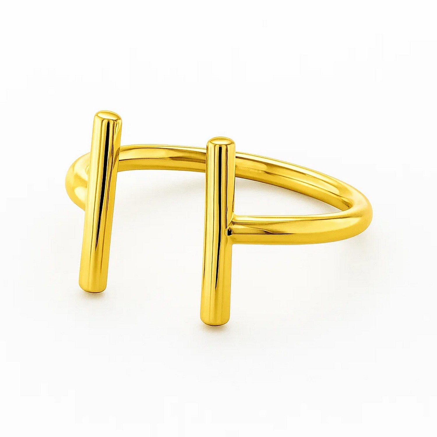 14k Yellow Gold Open Ring with Bars