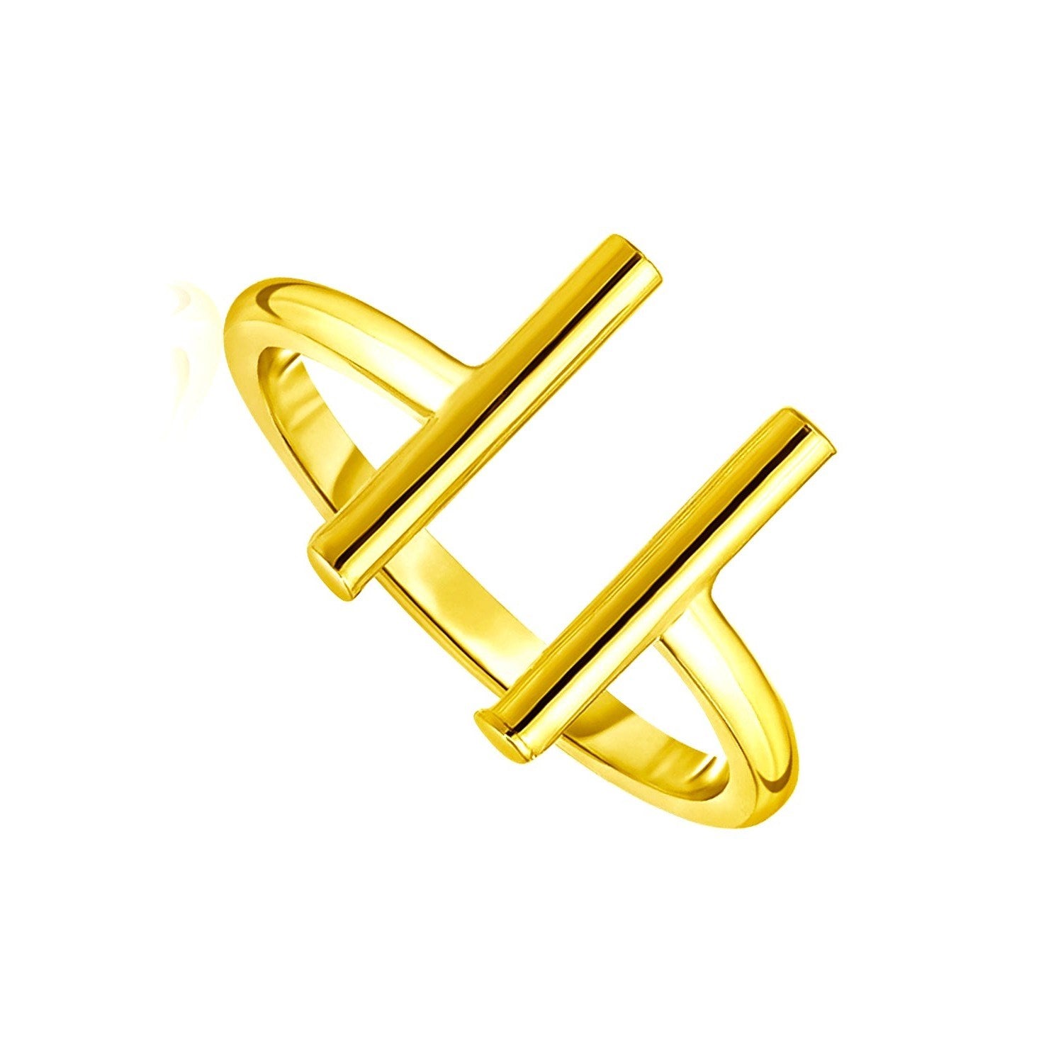 14k Yellow Gold Open Ring with Bars