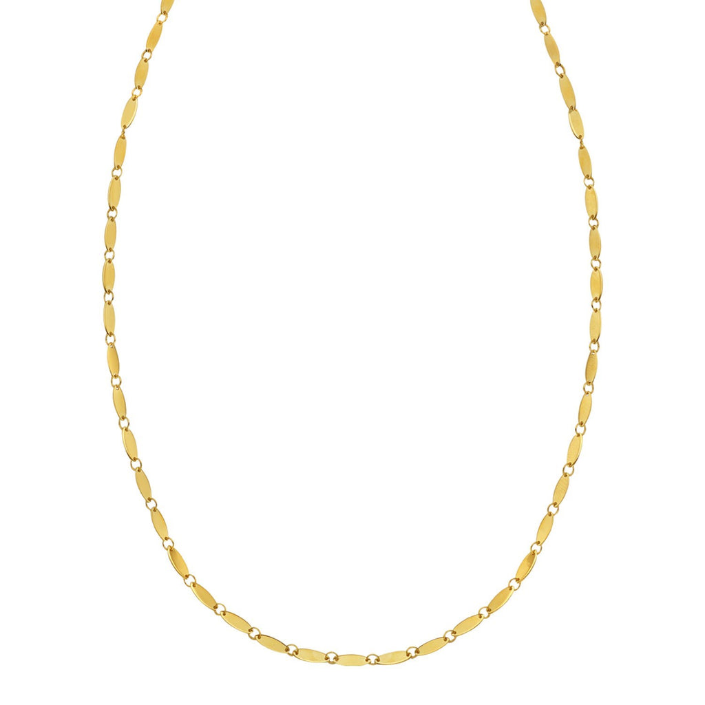 14K Yellow Gold Flat Pebble Link Necklace (2.50 mm)