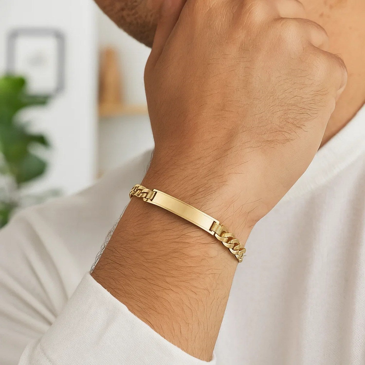 14k Yellow Gold Curb ID Bracelet (4.70 mm)