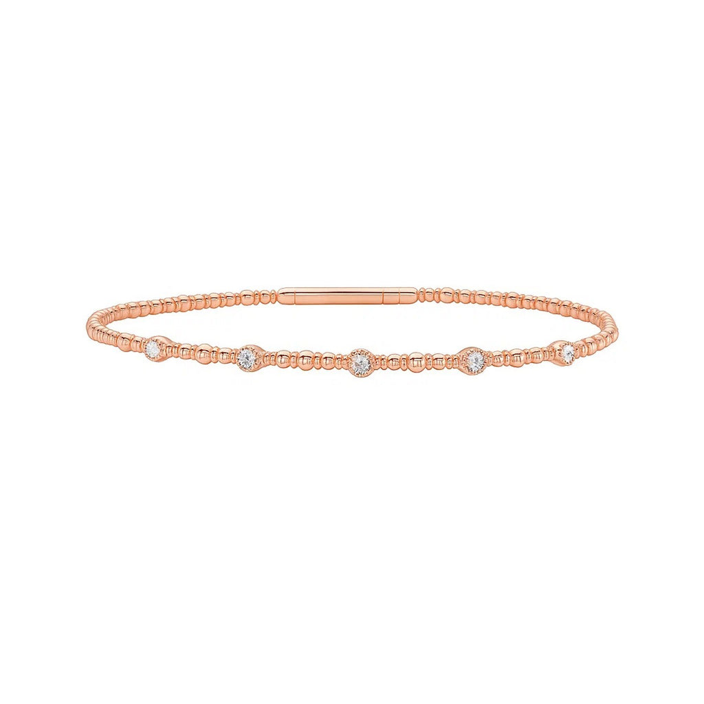Classic 14K Rose Gold Beaded Bracelet