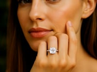 2 Carat Cushion Lab Grown IGI G/VS1 Diamond Solitaire Ring in 14K White Gold