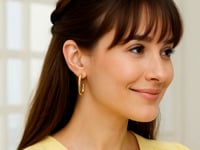 Paperclip Hoop Earrings in 14K Yellow Gold (27mmx12mm)