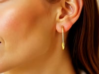 14k Yellow Gold Safety Pin Earrings