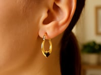 Small Heart Hoop Earrings in 14K Yellow Gold