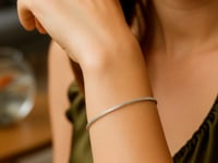 14K White Gold Diamond Cut Stack Bangle Bracelet (1.80 mm)