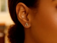 14K Yellow Gold Yours Truly Initial A Stud Earrings